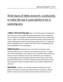 Market Research Report: Top 5 E-Learning apps in India 3