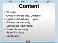 Slides about Outdoor advertising 2