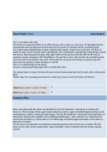 Body massage treatment Case study 3