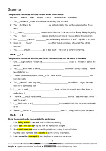 Vocabulary and Grammar Test Unit 5 Test 3