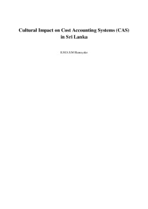 Cultural impact on cost accounting systems in Sri Lanka 1