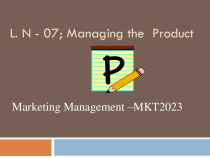 Managing product 1