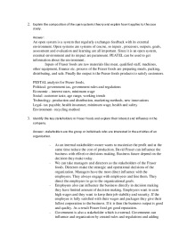 Fraser foods outcome answers 3