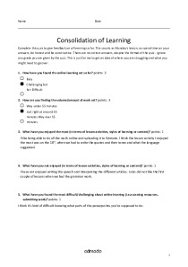 Consolidation of Learning 1