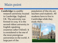 Slides about Cambridge university 2