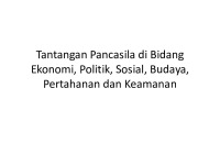 Tantangan Pancasila di Bidang Ekonomi, Politik, Sosial, Budaya, Pertahanan dan Keamanan 1