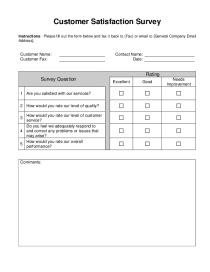 Customer Satisfaction Survey example 1