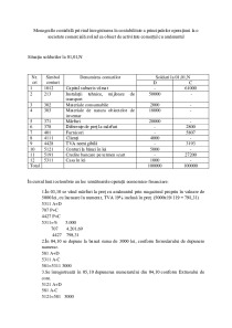 Monografie contabilă privind înregistrarea în contabilitate a principalelor operațiuni la o societate comercială având ca obiect de activitate comerțul cu amănuntul 1