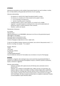 Linguistic Utterance sentences revision 1