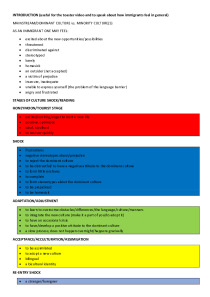 Culture shock: immigrants feelings and adaptation stages 1