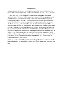 Charity essay: Make a difference 1