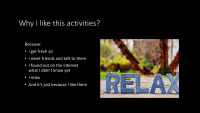 My free time activities slides 3