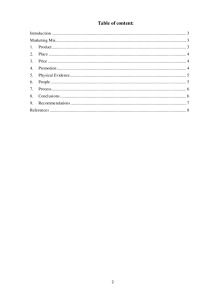 Tourism marketing 7p analysis for 4* resort 2