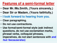 Semi formal letter: Types of letters 2