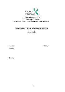 Negotiation management case study 1