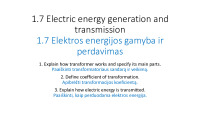 Electric energy generation and transmission 1