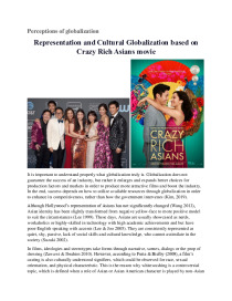 Representation and Cultural Globalization based on „Crazy Rich Asians“ movie 1