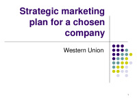 Strategic marketing plan for a chosen company Western Union 1