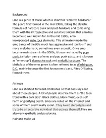 Emos genre of music essay 1