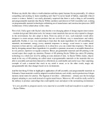 Self-assembly and programmable materials essay 1
