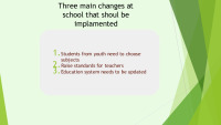 3 changes to inplement at school 2