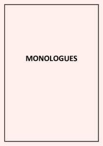 Monologues: Road safety, Calendar Holidays, Studying abroad, language learning 1