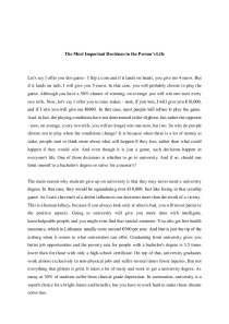 Essay about decisions in life 1