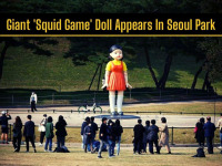 Giant 'Squid Game' doll appears in Seoul park 1