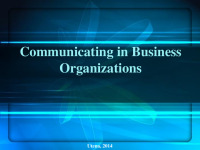 Communicating in Business Organizations PPT 1