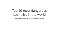 Top 10 most dangerous countries in the world PPT 1