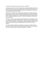Is it important for students and techers to be friends on facebook 1