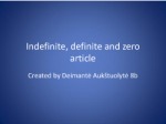 Indefinite, definite and zero article 1