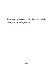 Sociolinguistic Analysis of Thin Blue Line Episode The Queen’s Birthday Present 1